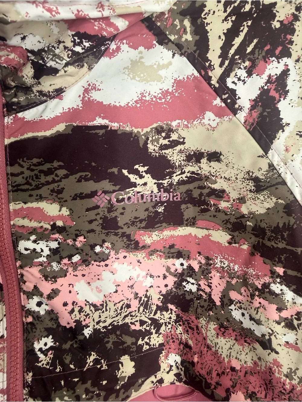 Pink Camo Columbia Windbreaker Jacket